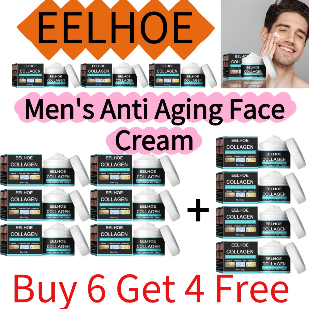 Skincare Collagen - EELHOE（6個購入で4個無料）メンズアンチエイジングフェイスクリームコラーゲン保湿フェイシャルローションヒアルロン酸ビタミンEスキンクリーム