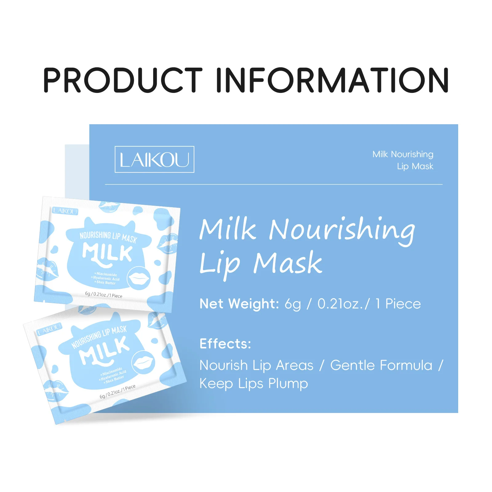 Skincare Collagen - コスメ スキンケア LAIKOU 10枚入り ミルクリップマスク コラーゲン