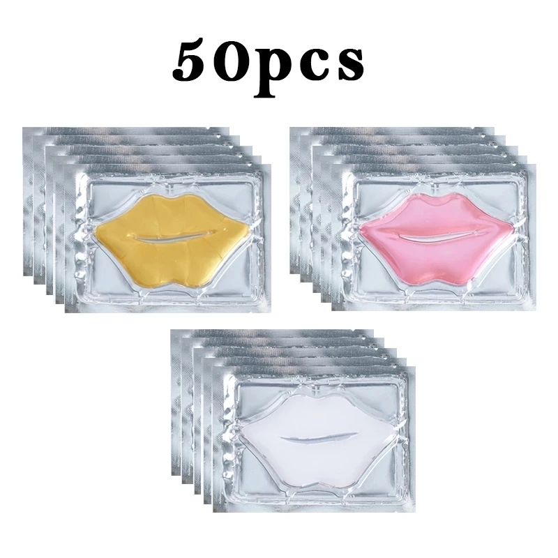 Skincare Collagen - 50 個コラーゲンリップマスク保湿引き締め栄養美容唇ケア口唇保湿リップパッチゲルパッドスキンケア