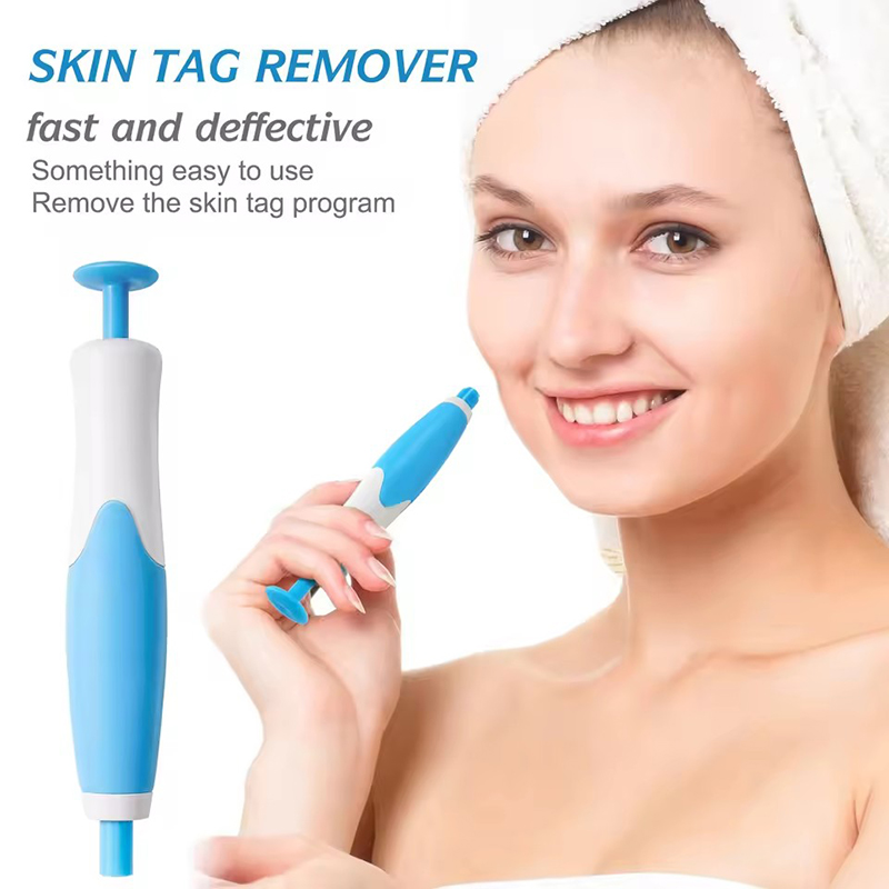 Skincare Scora - 2-IN-1 自動式スキンタグ除去キット。痛みを伴わないスキンタグ、ほくろ、ニキビ、イボ除去ペンと、洗浄用綿棒がセットになった、顔の美容ケア用具。