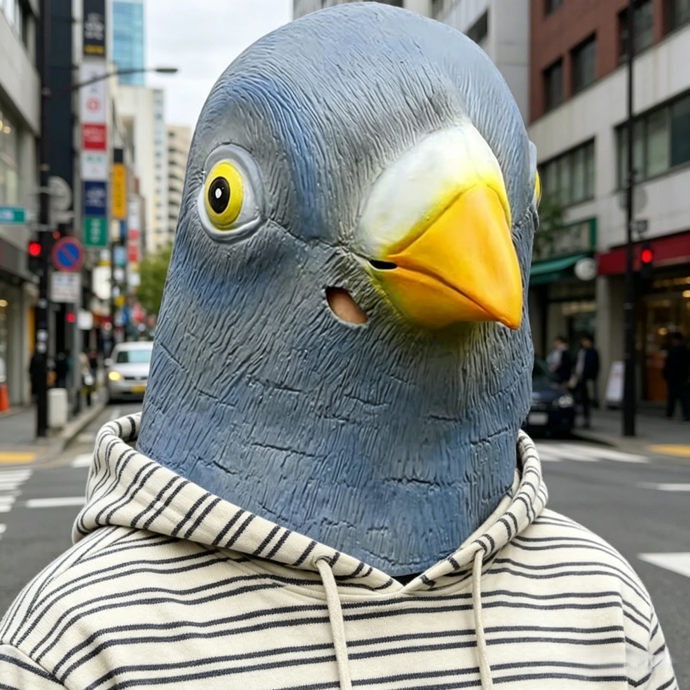 鳩マスクコスチューム ノベルティ ハロウィン仮装パーティー  - Skincare Pigeon のレビューと価格