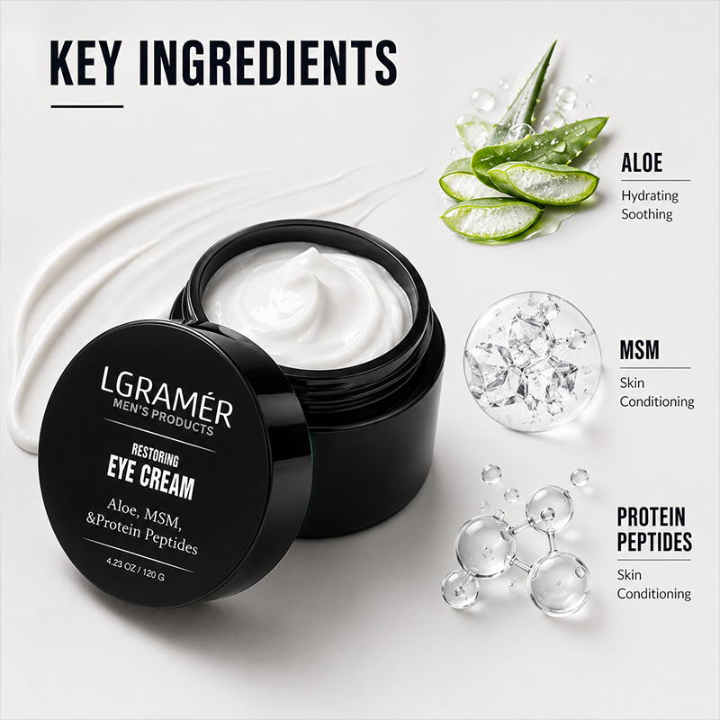 メンズ アロエ リストラーティング アイ クリーム MSM  - Eye Cream Peptide のレビューと価格
